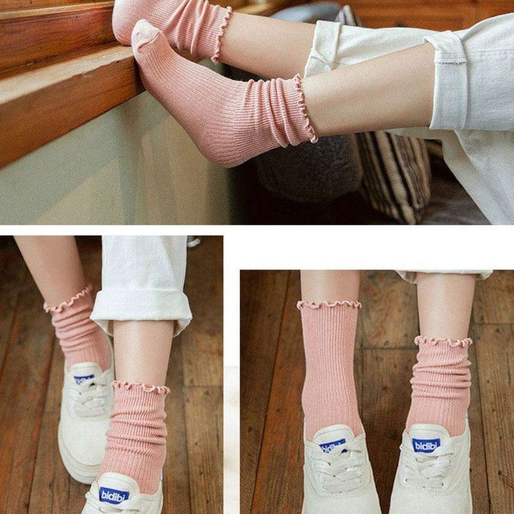 Pink Frill-Trim Socks NWT - Picture 4 of 6